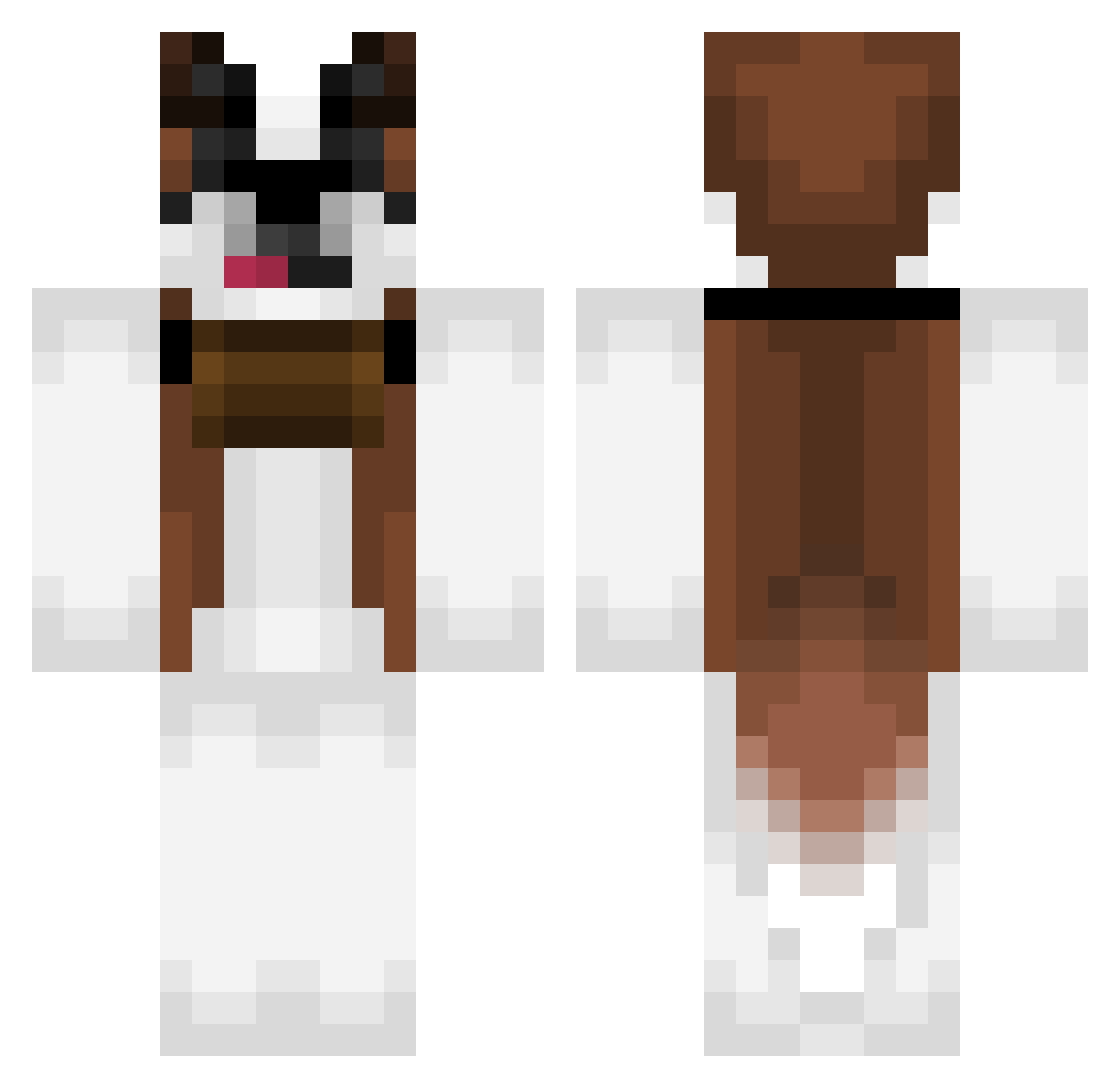 Prz3m5on Minecraft skin, front and back view