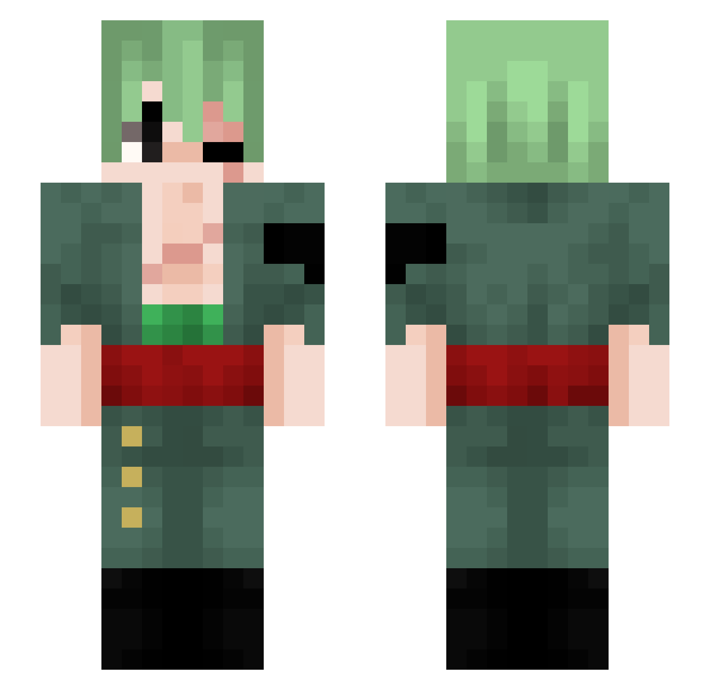 444Stxr Minecraft skin, front and back view