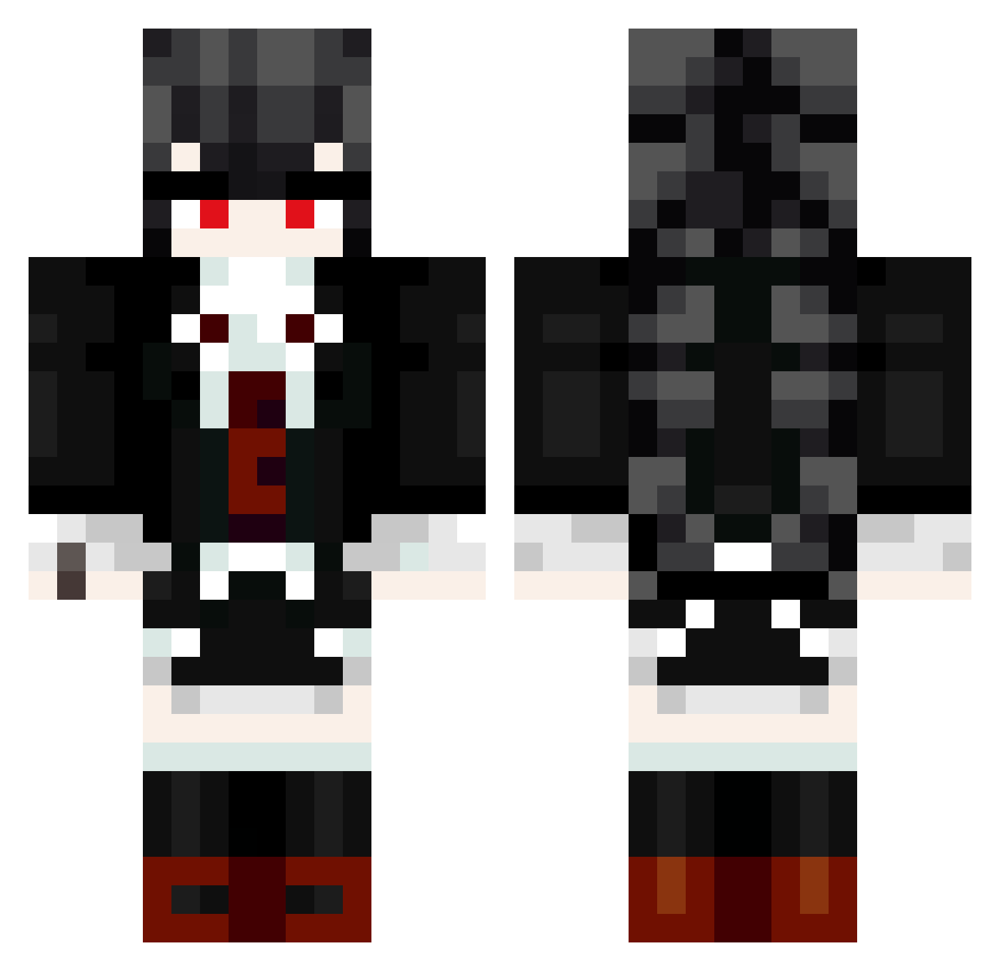 RacknaX2K Minecraft skin, front and back view