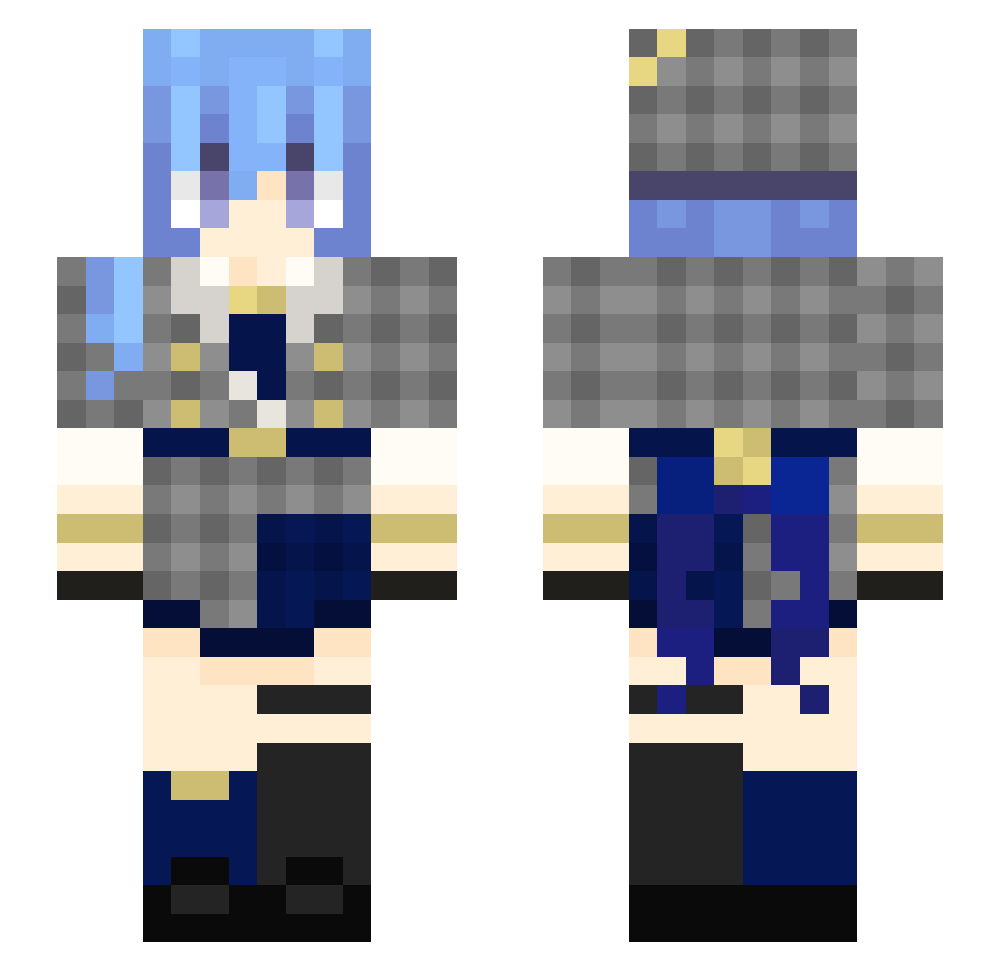 EZ4ENZE Minecraft skin, front and back view