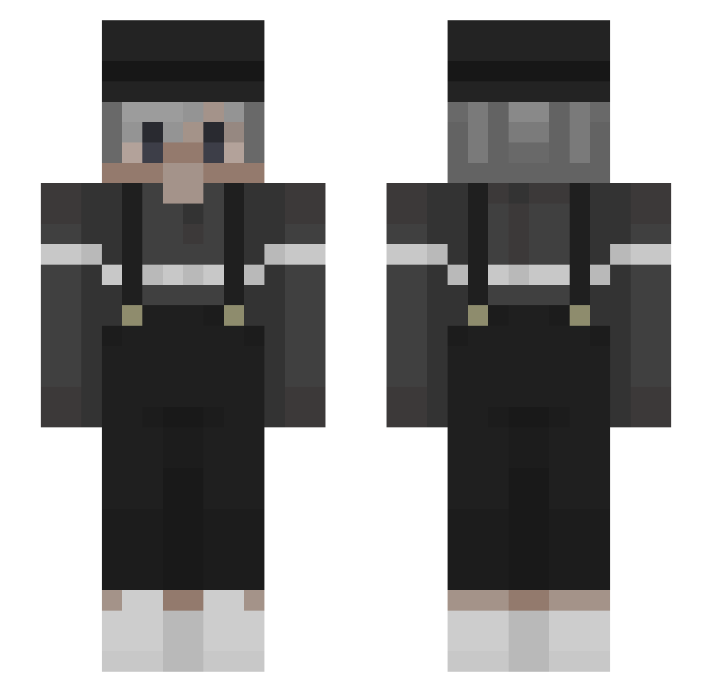 shapxshiftxr Minecraft skin, front and back view