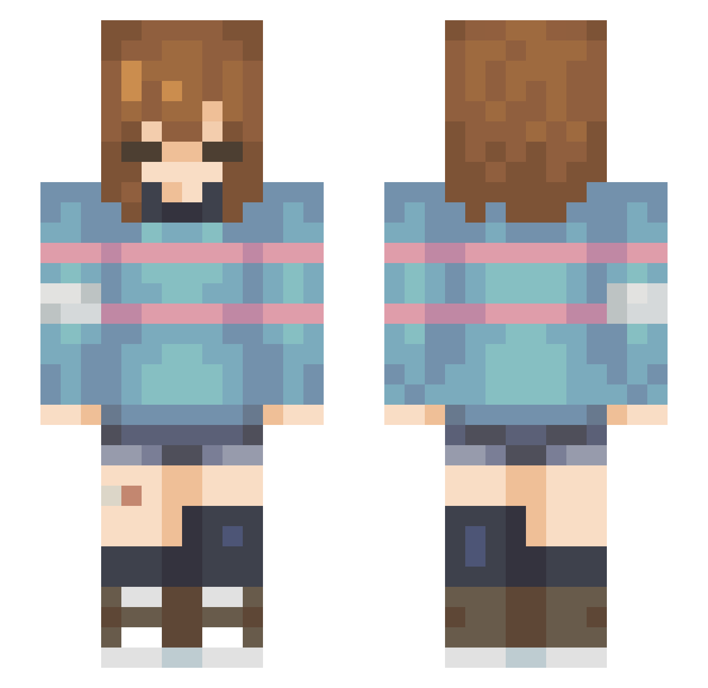 J4zper Minecraft skin, front and back view