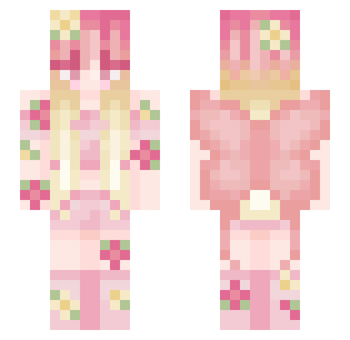 pinkfaiiry Minecraft skin, front and back view