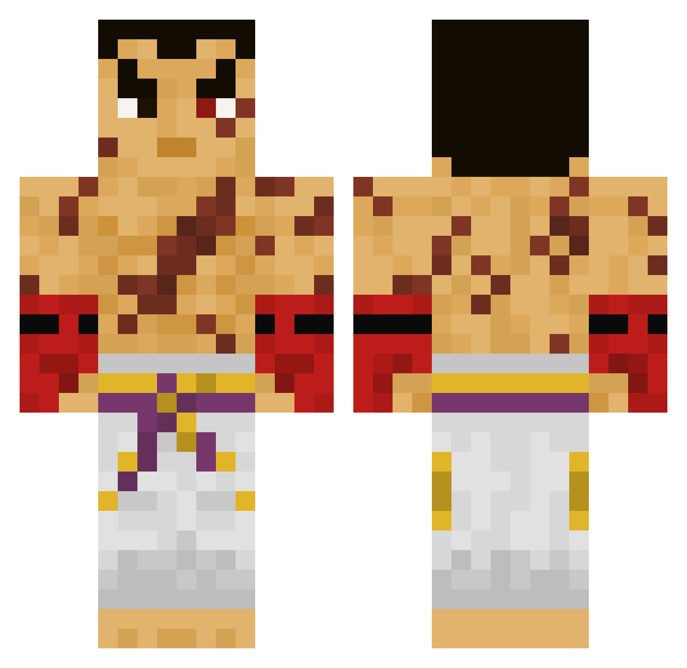 SesShabs Minecraft skin, front and back view
