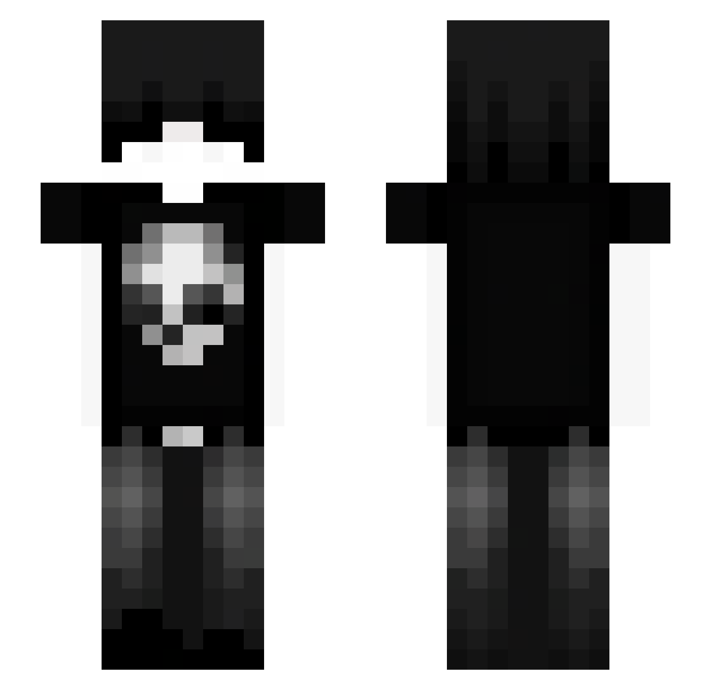 xrvxela Minecraft skin, front and back view