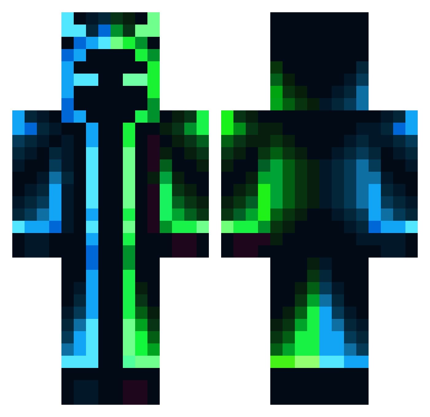 Saiyannnn Minecraft skin, front and back view