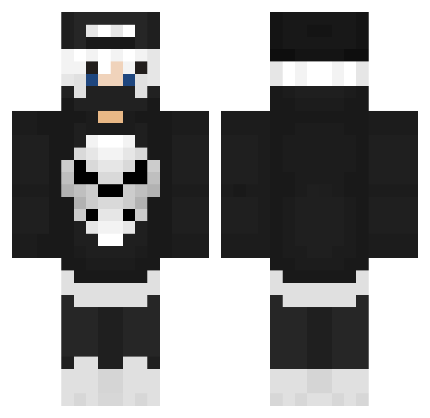 DenizThaT_L Minecraft skin, front and back view