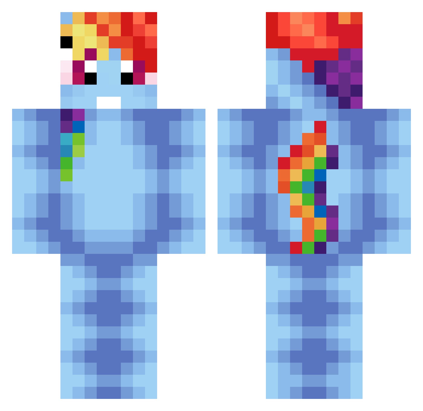 Dictateur_Poney Minecraft skin, front and back view