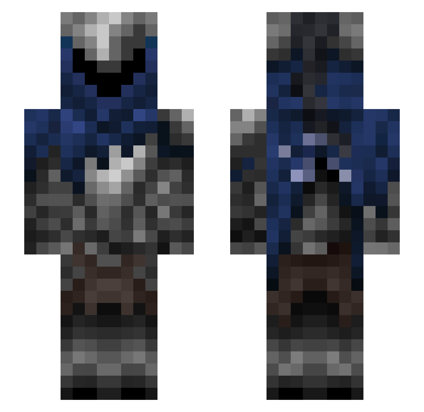Eingespielter Minecraft skin, front and back view