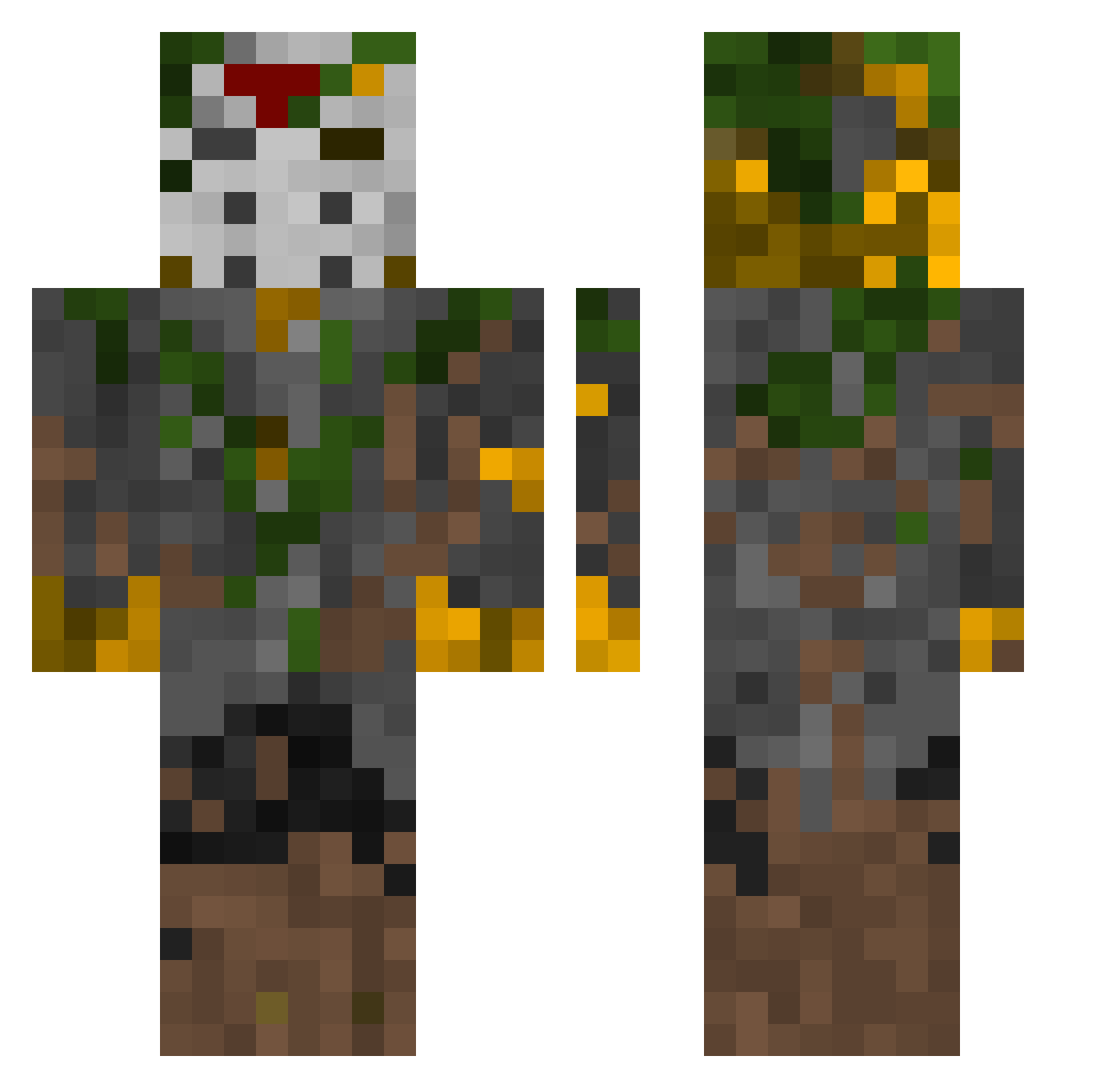 BigCheefn Minecraft skin, front and back view