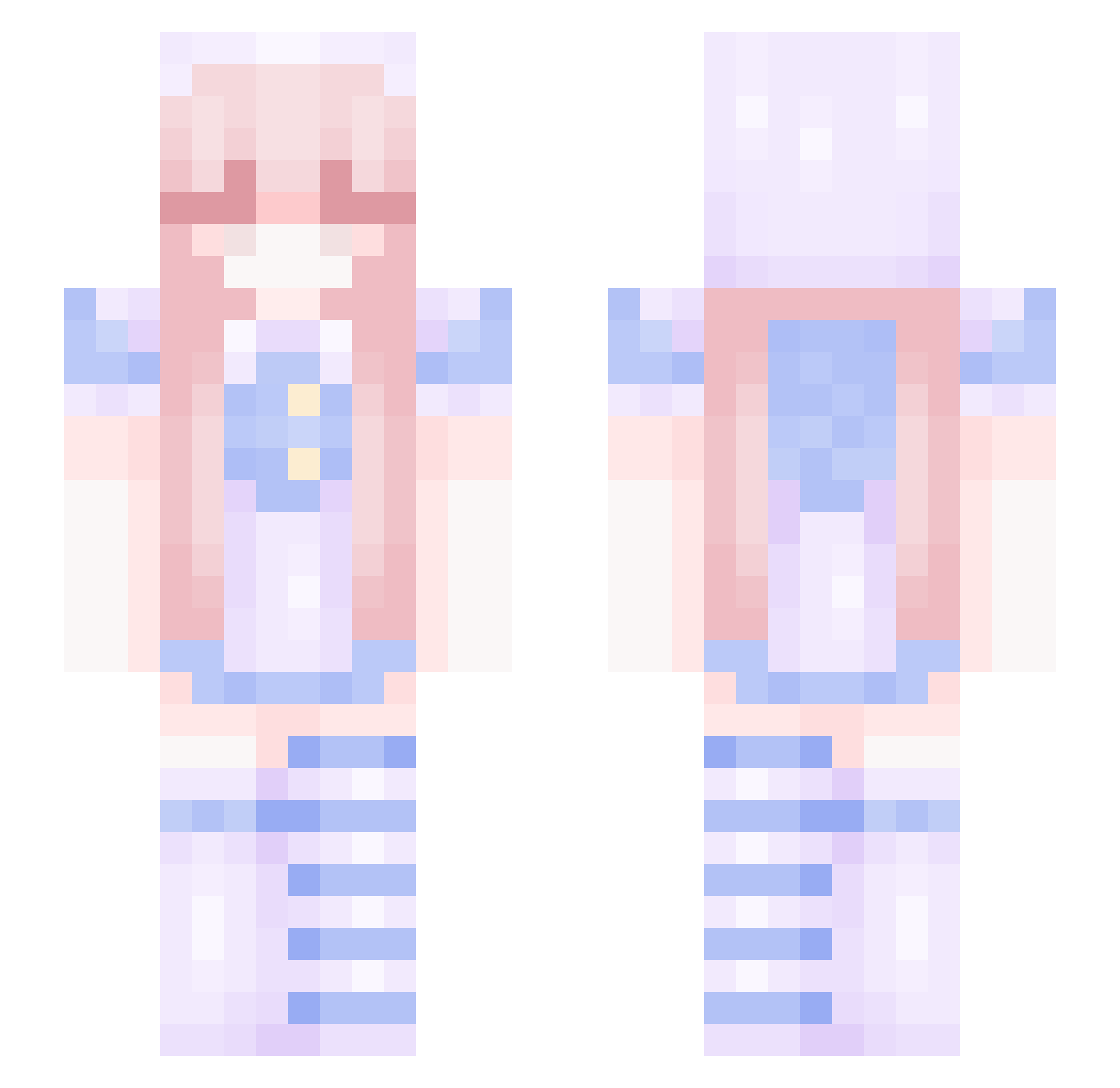 sleepyylee Minecraft skin, front and back view