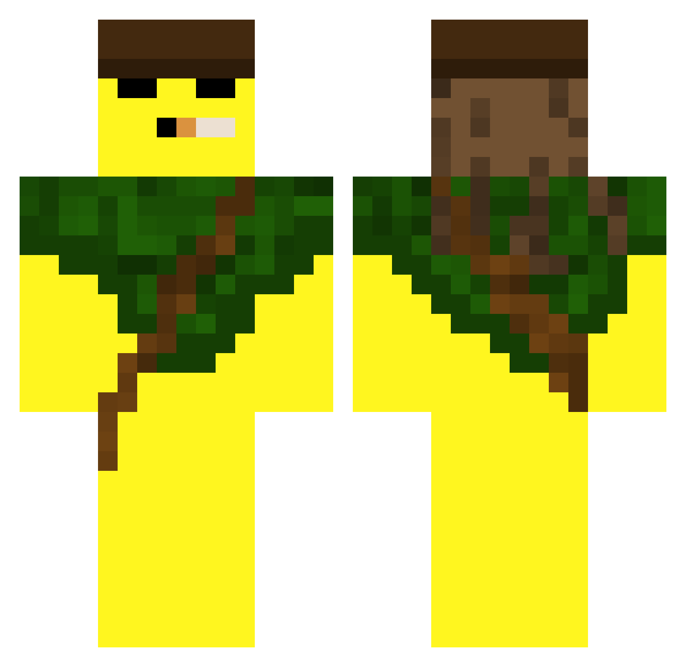 SuNNySaNNd Minecraft skin, front and back view