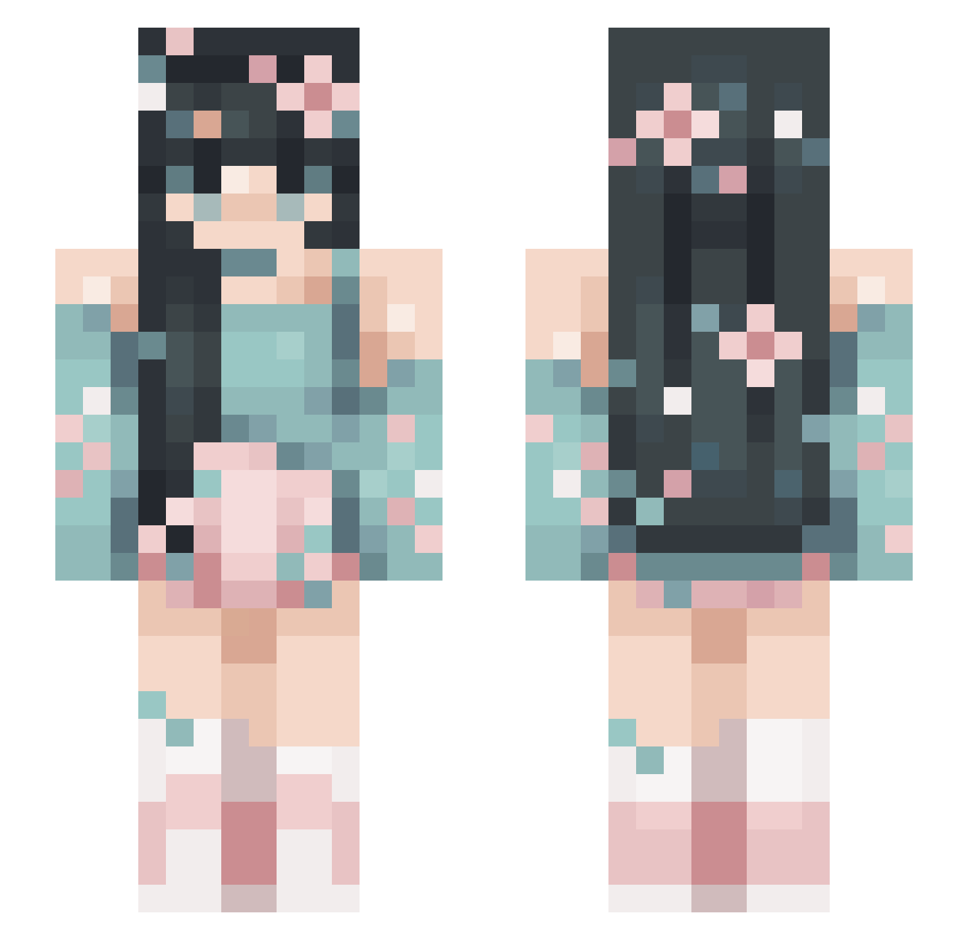 nataljaxo Minecraft skin, front and back view
