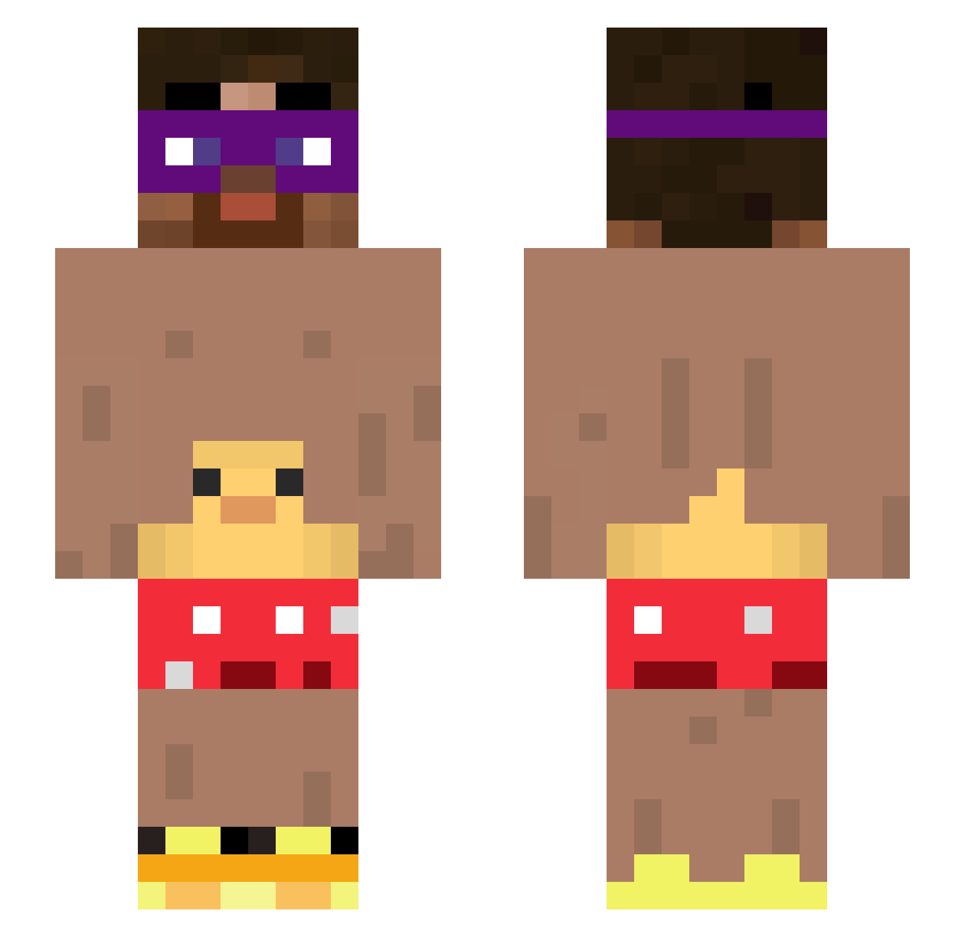 klaks_ Minecraft skin, front and back view