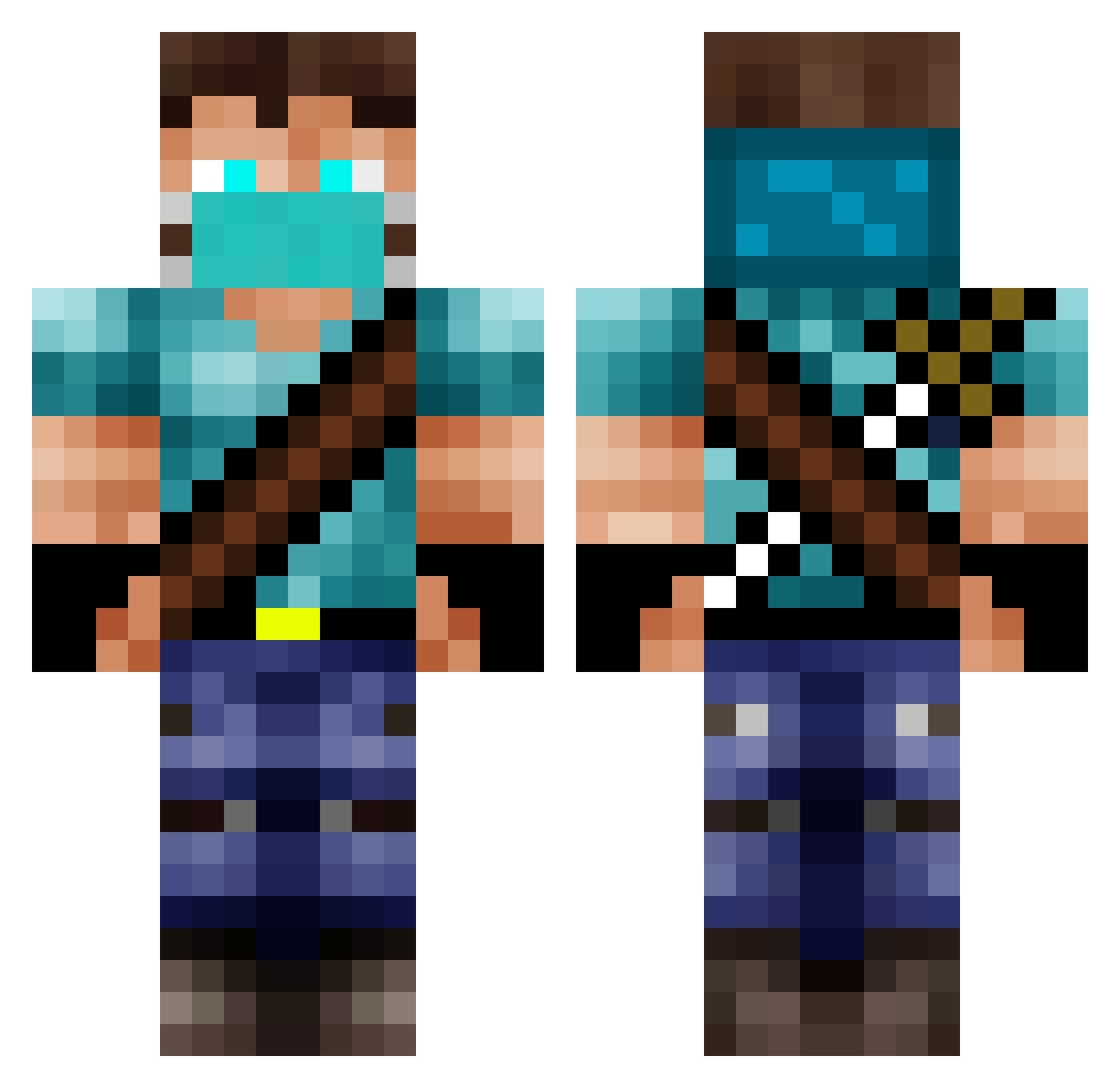 Pierre9 Minecraft skin, front and back view