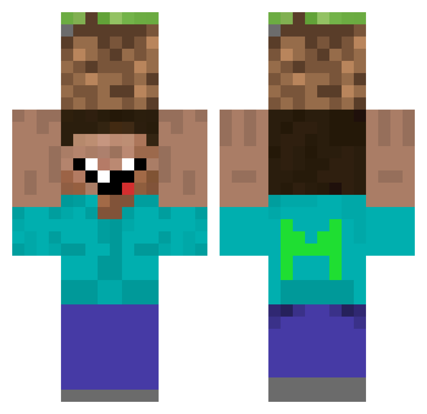 Zaayats Minecraft skin, front and back view
