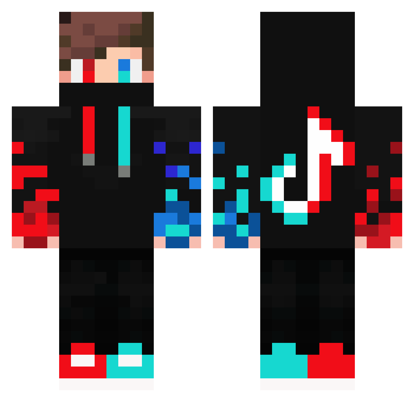 Tropsy935 Minecraft skin, front and back view