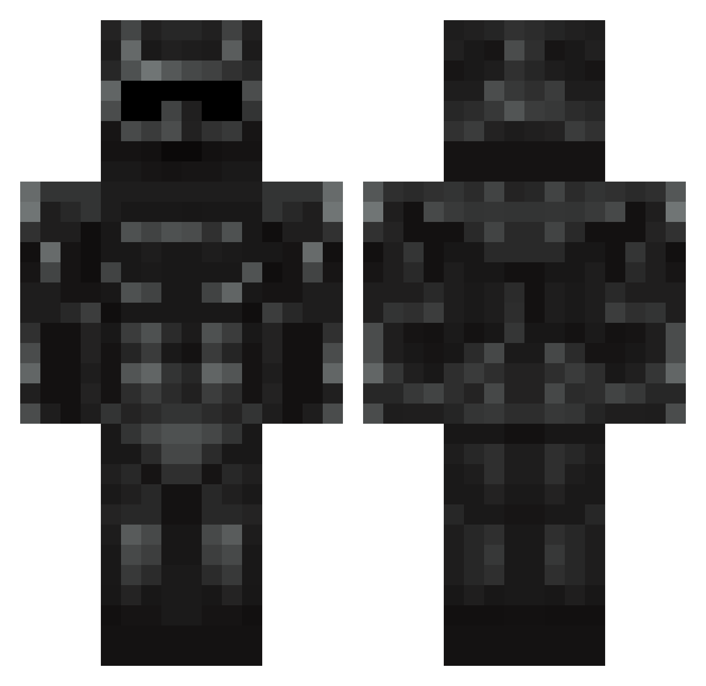 Luch1too Minecraft skin, front and back view