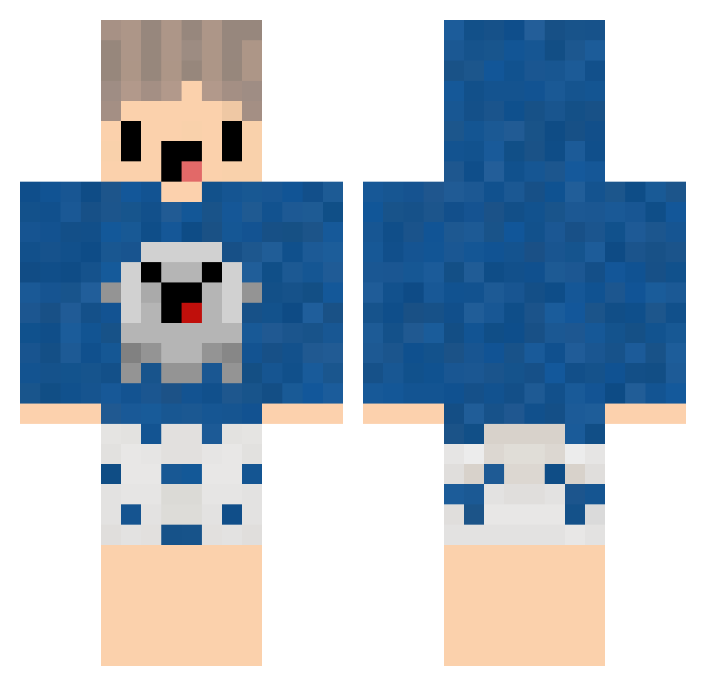 xDutchie Minecraft skin, front and back view