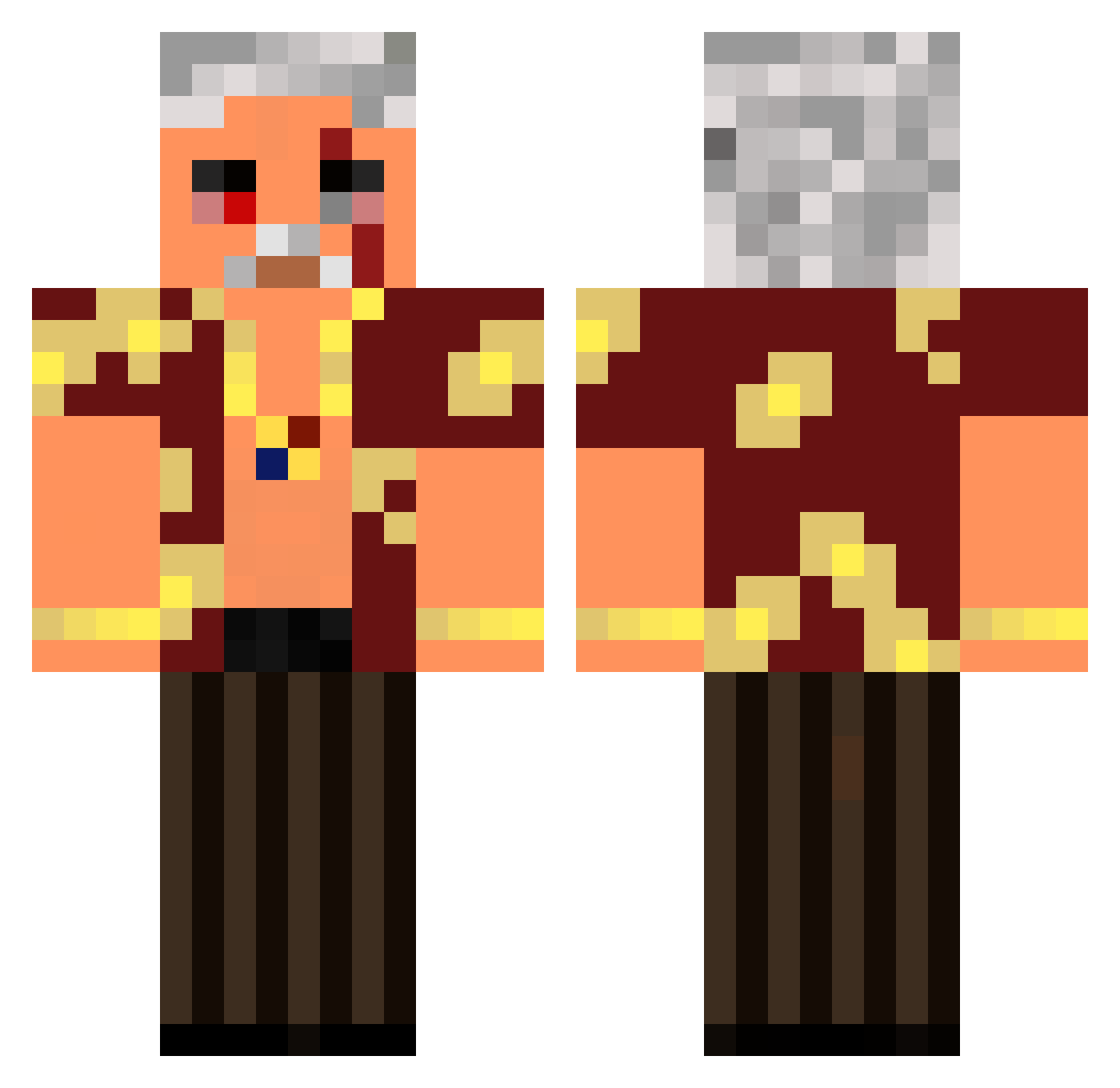 Argaj Minecraft skin, front and back view