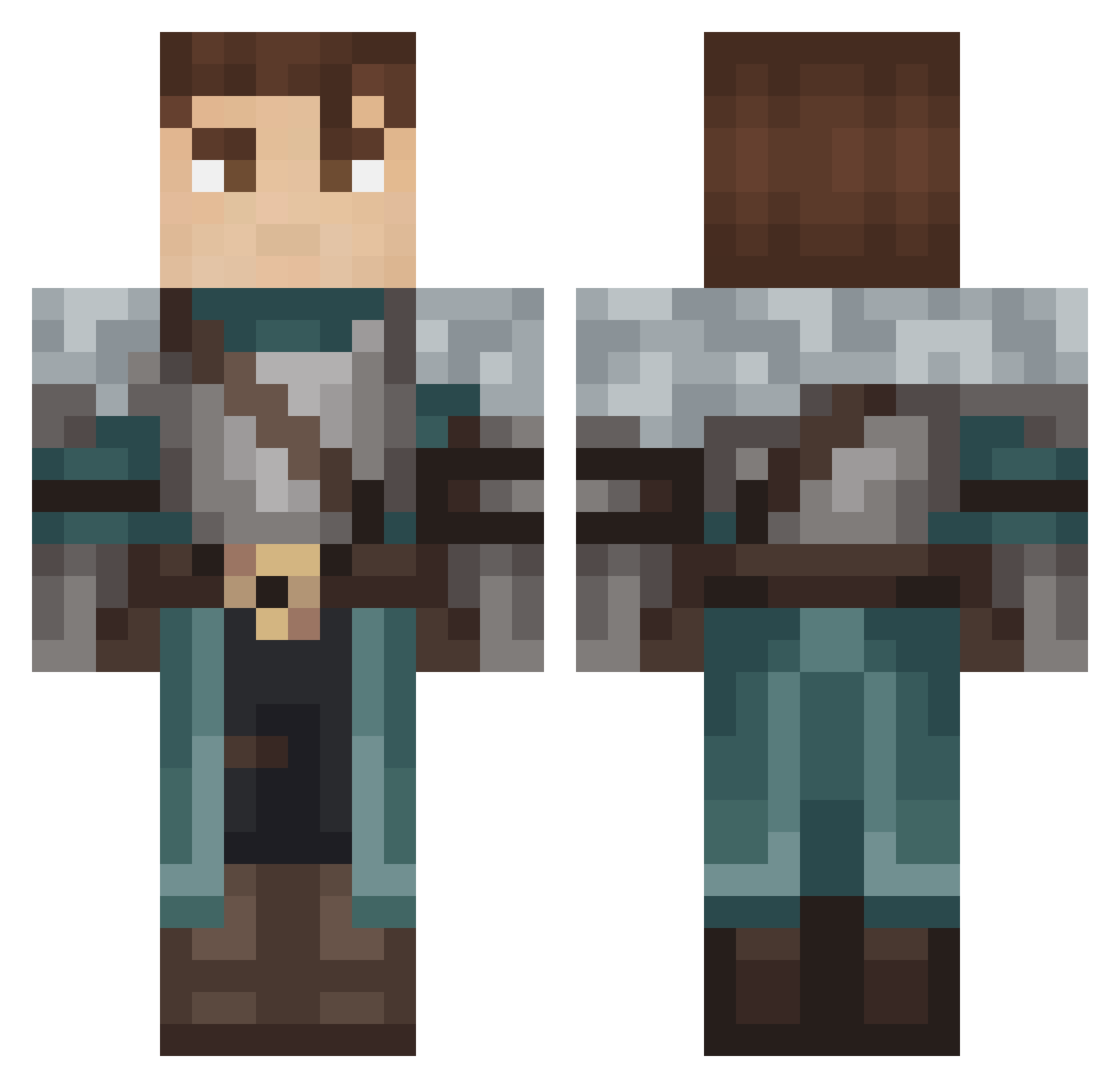 Grenadier_824 Minecraft skin, front and back view