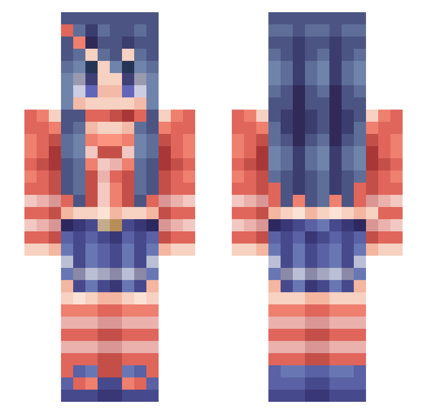 JM259194 Minecraft skin, front and back view