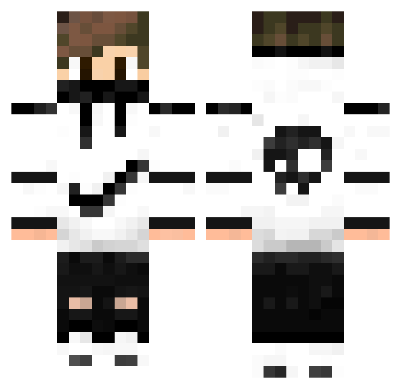 SantoSYTB Minecraft skin, front and back view