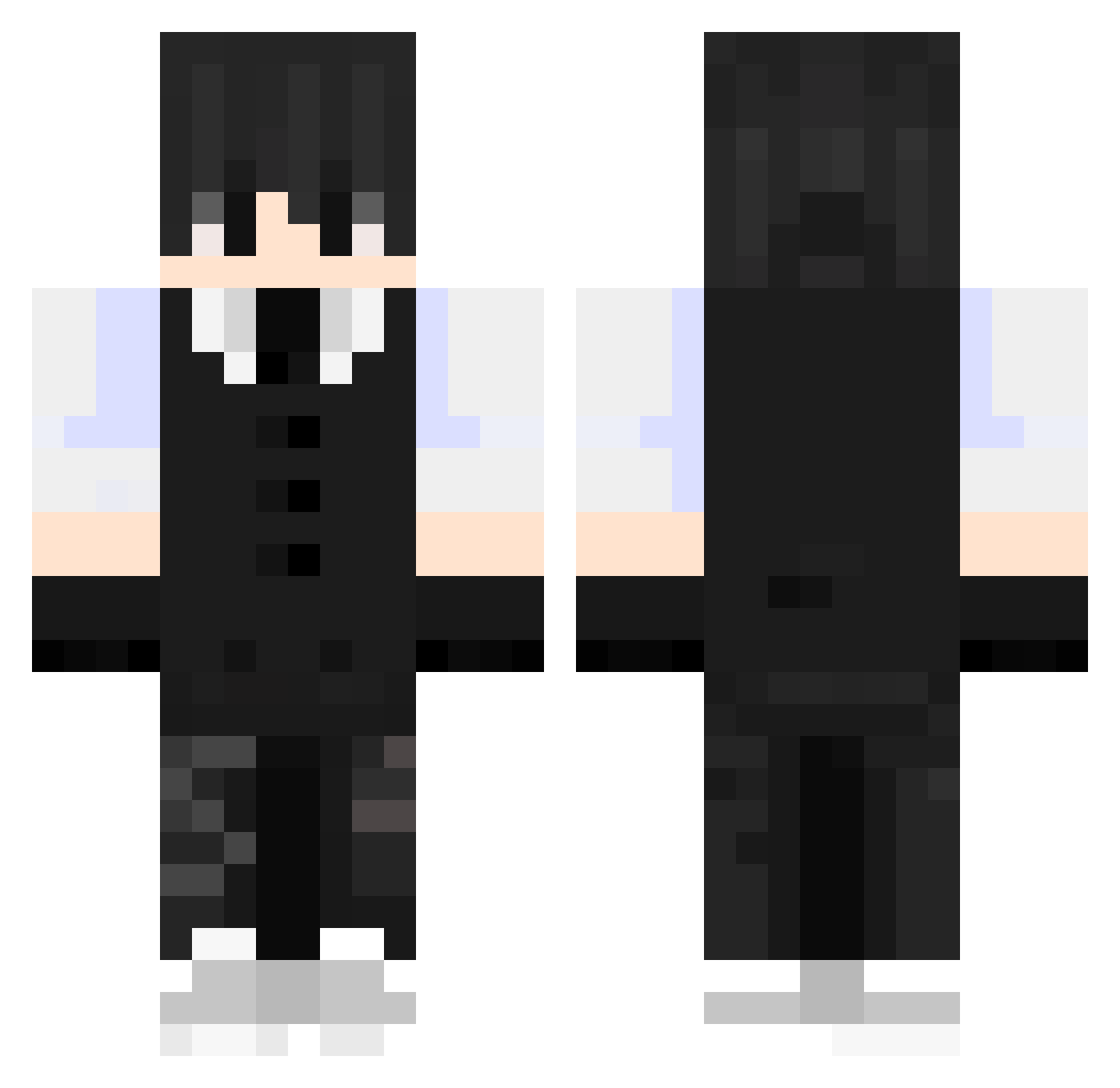XxBluez_xX Minecraft skin, front and back view