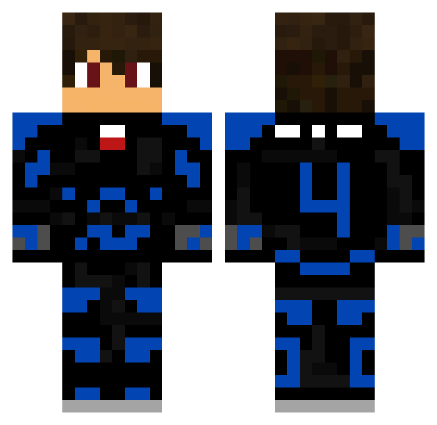 Ares040 Minecraft skin, front and back view
