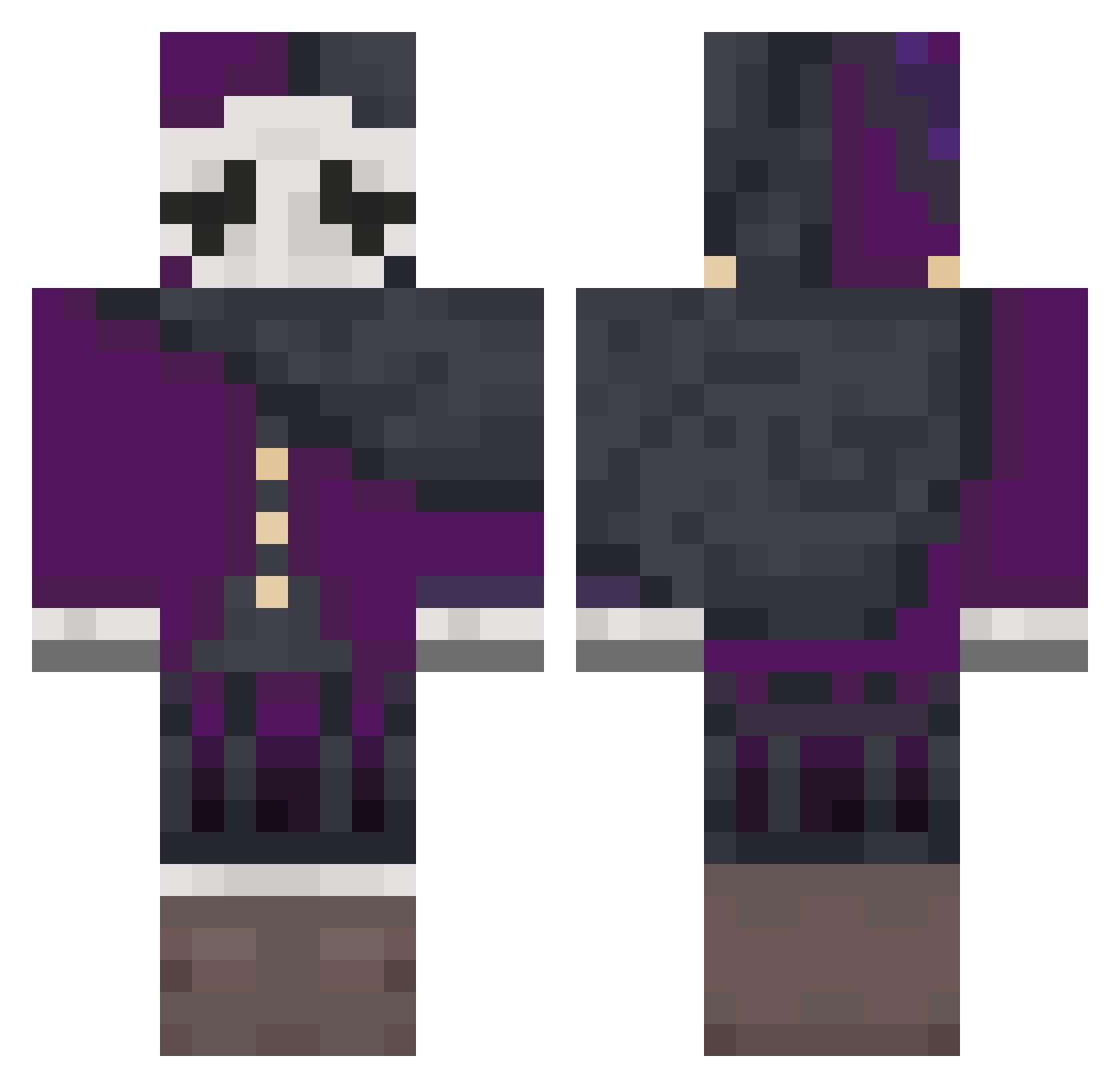Questionmarkc Minecraft skin, front and back view