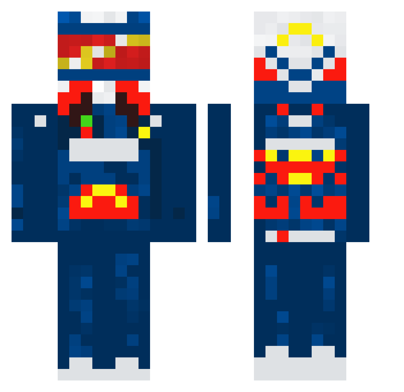 ysvee Minecraft skin, front and back view