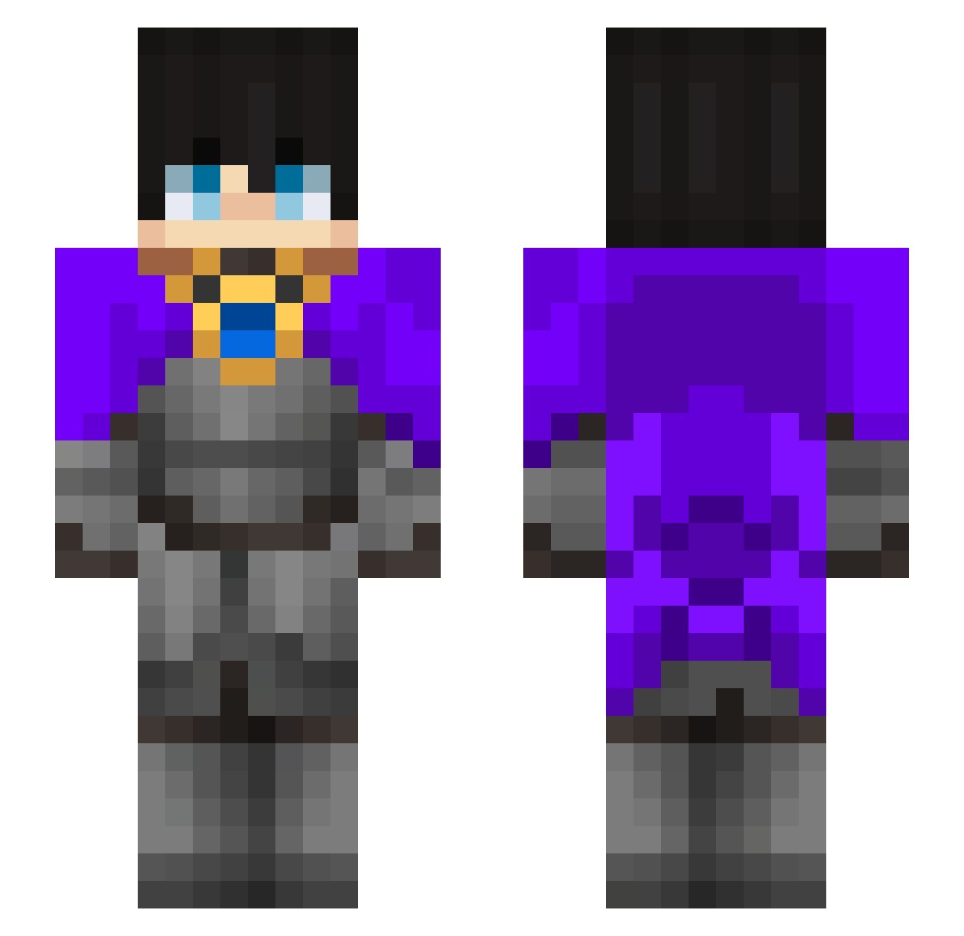 ArdentMC Minecraft skin, front and back view