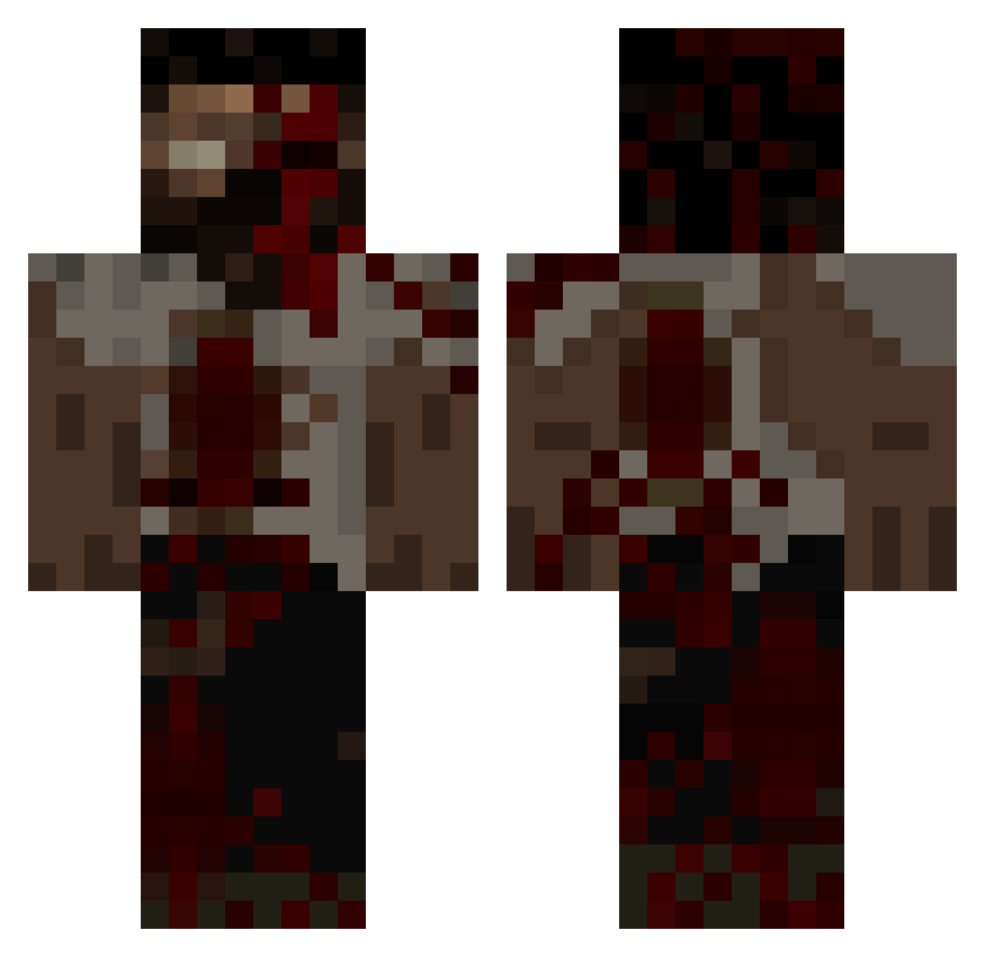 FakeHope Minecraft skin, front and back view