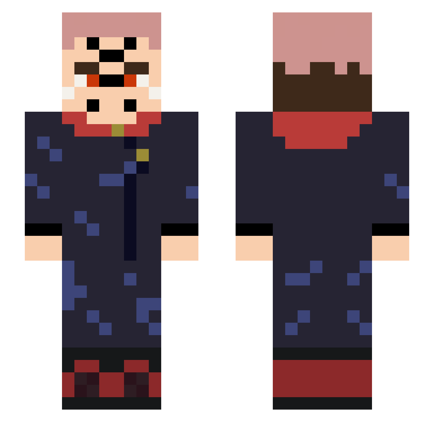 Samuelito0714 Minecraft skin, front and back view