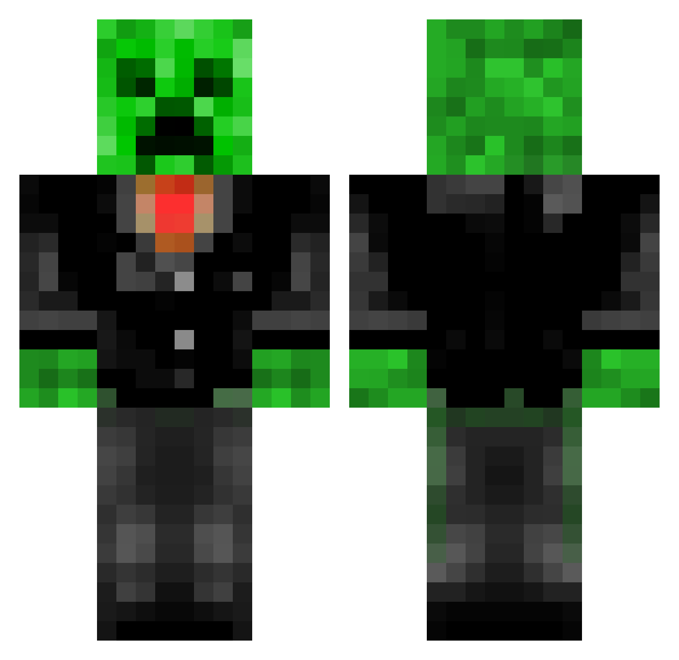JackWasTaken1 Minecraft skin, front and back view