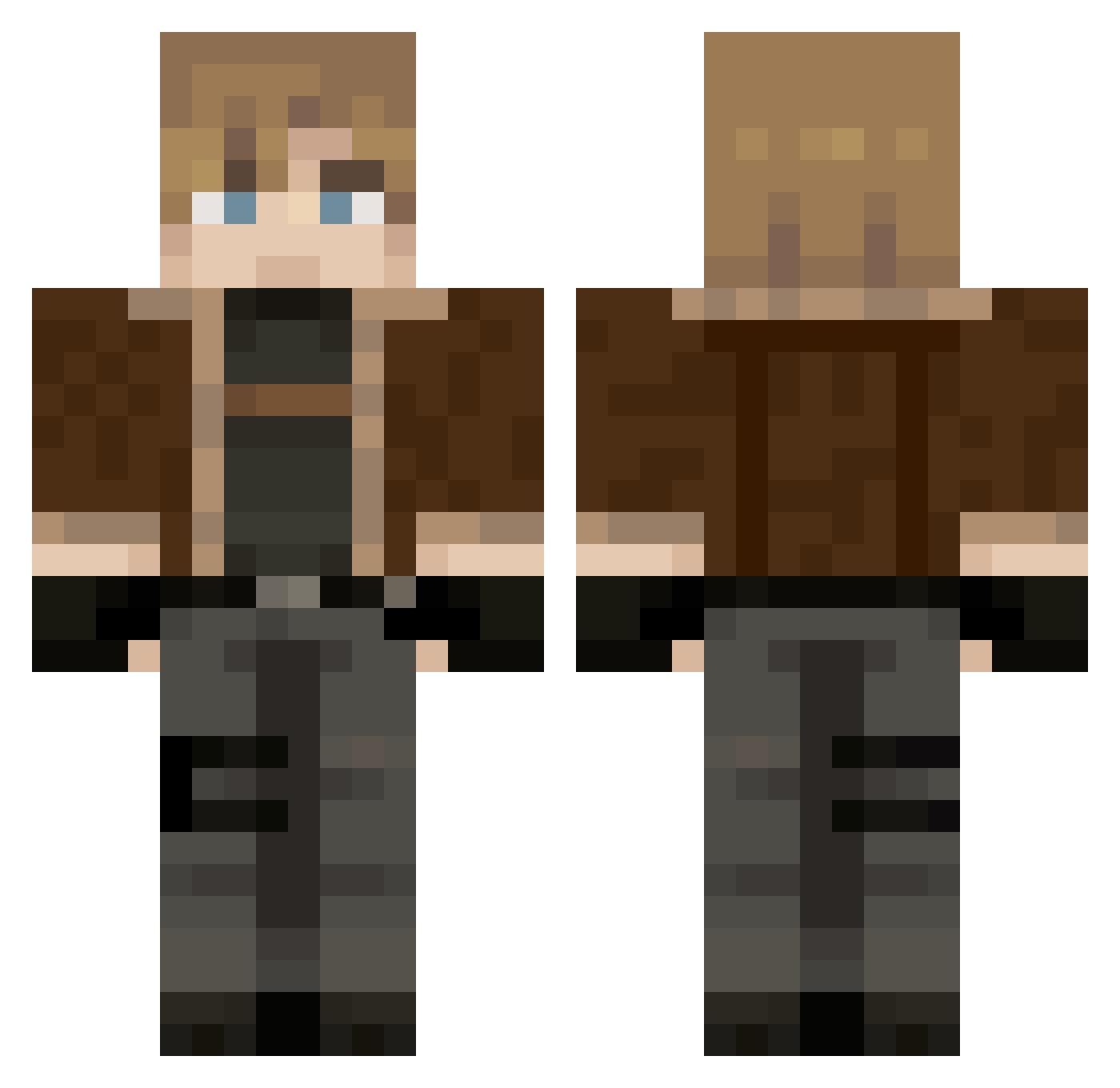 AtIas_ Minecraft skin, front and back view