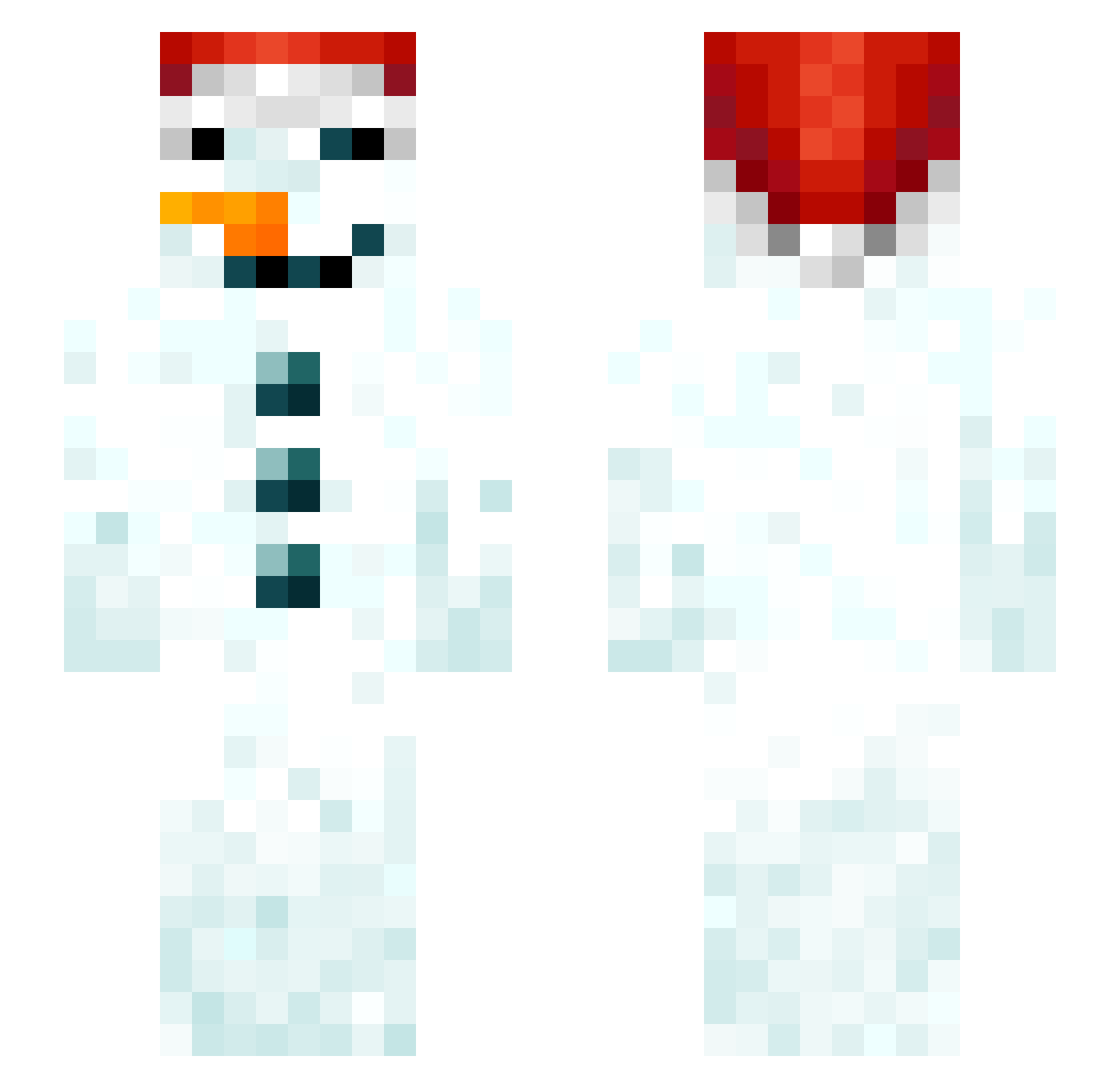 mazziee Minecraft skin, front and back view