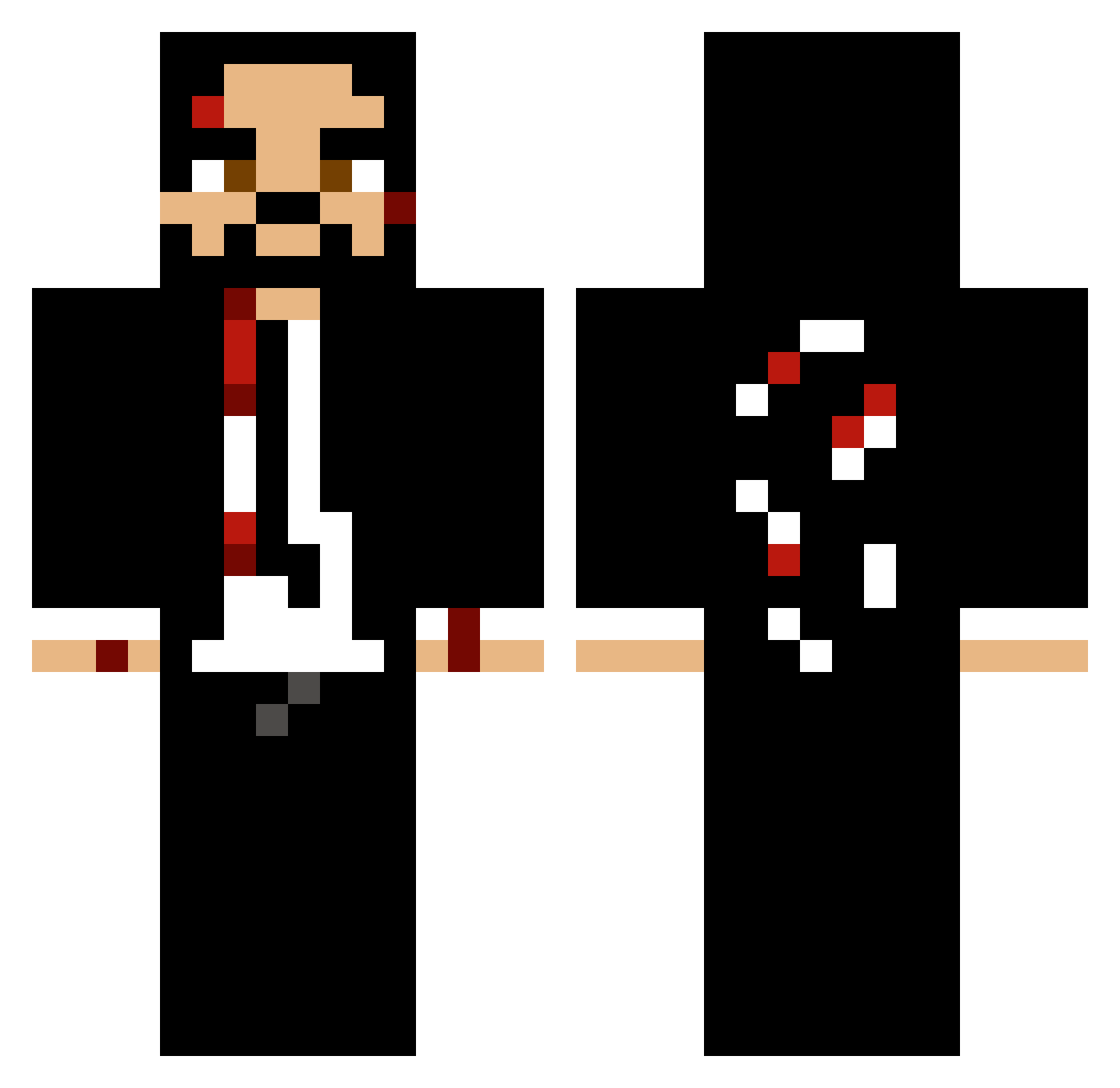 GhostSolidify Minecraft skin, front and back view