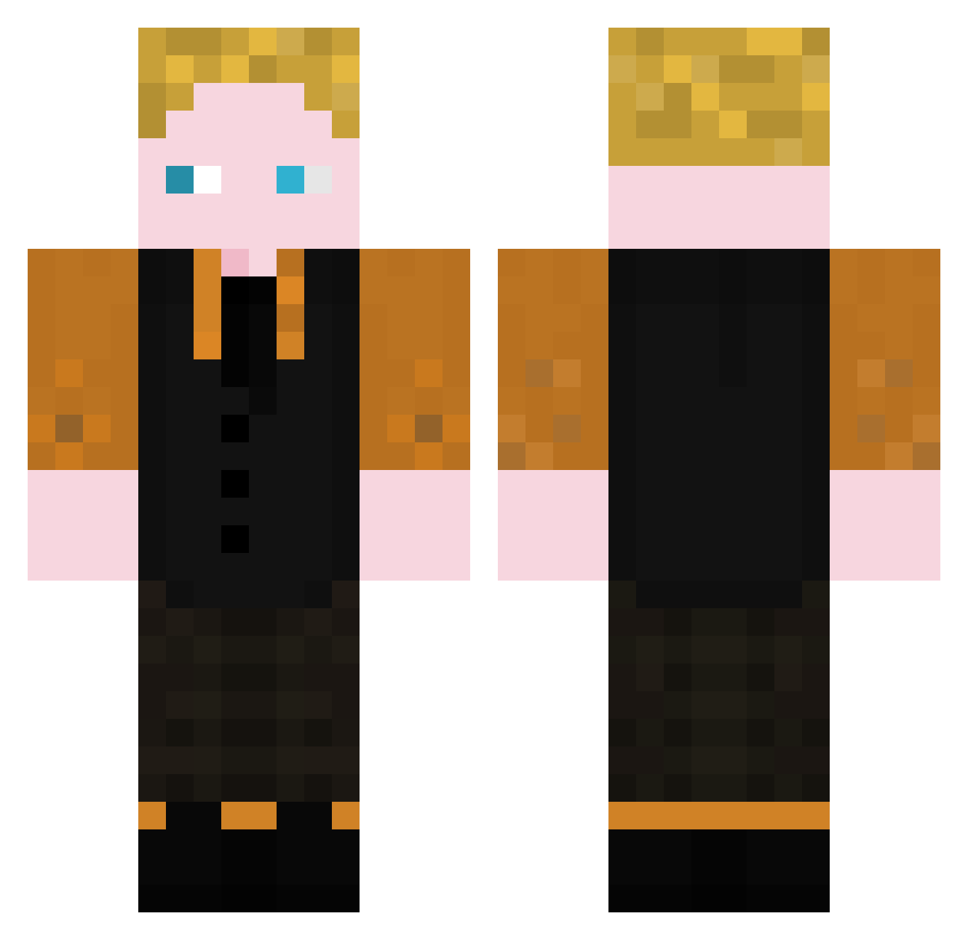 xScriptz Minecraft skin, front and back view