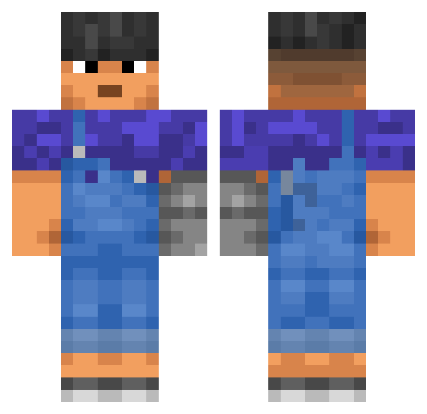 Hautna Minecraft skin, front and back view