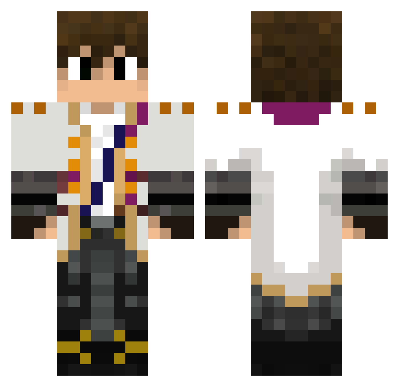 phlox Minecraft skin, front and back view