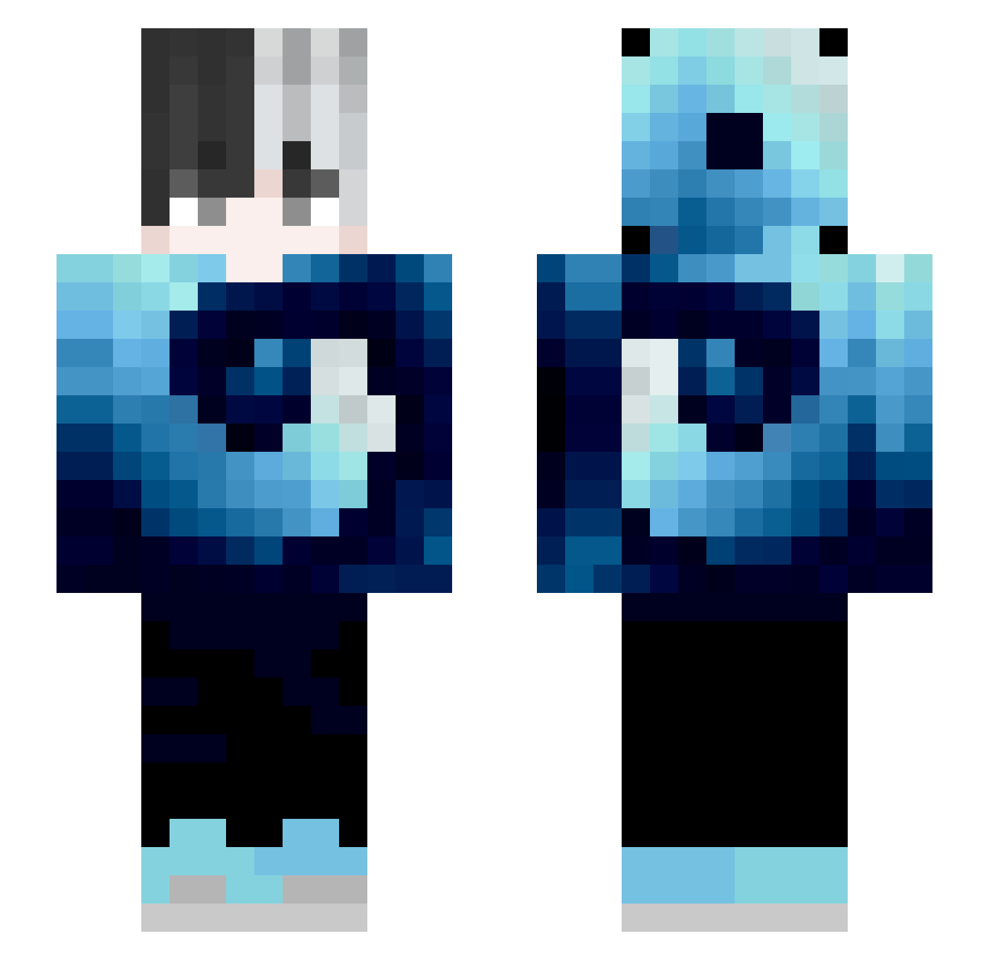 ultimablade Minecraft skin, front and back view