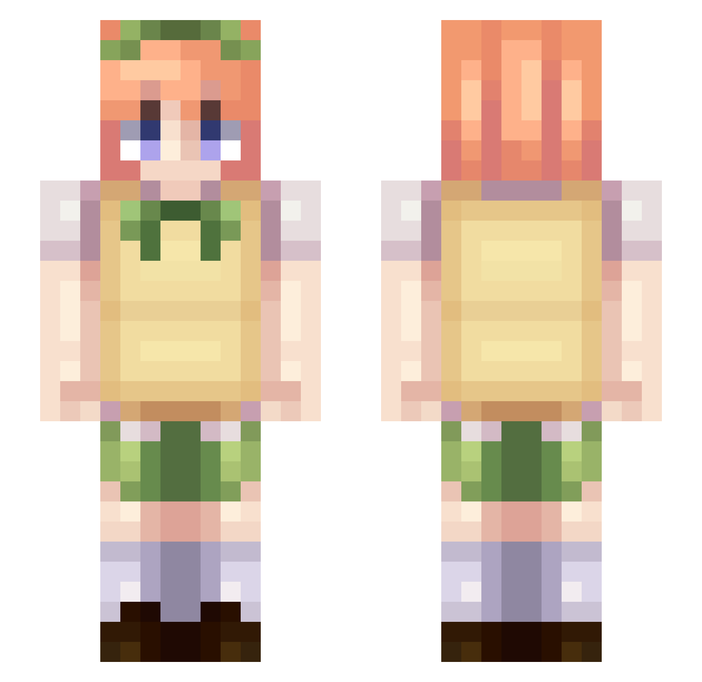akshlmaoo Minecraft skin, front and back view