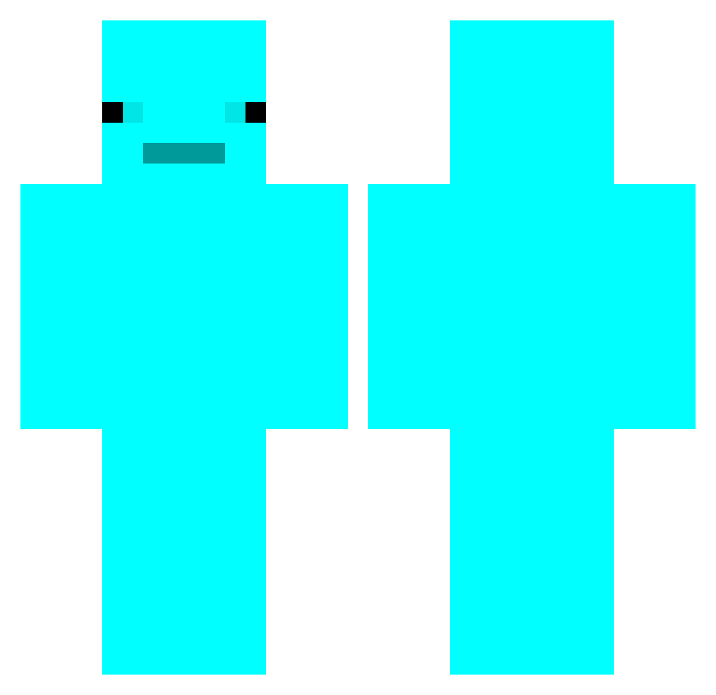 SlimeMoker Minecraft skin, front and back view