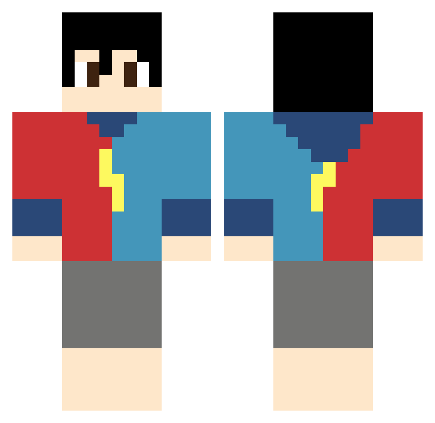 Universo2710 Minecraft skin, front and back view