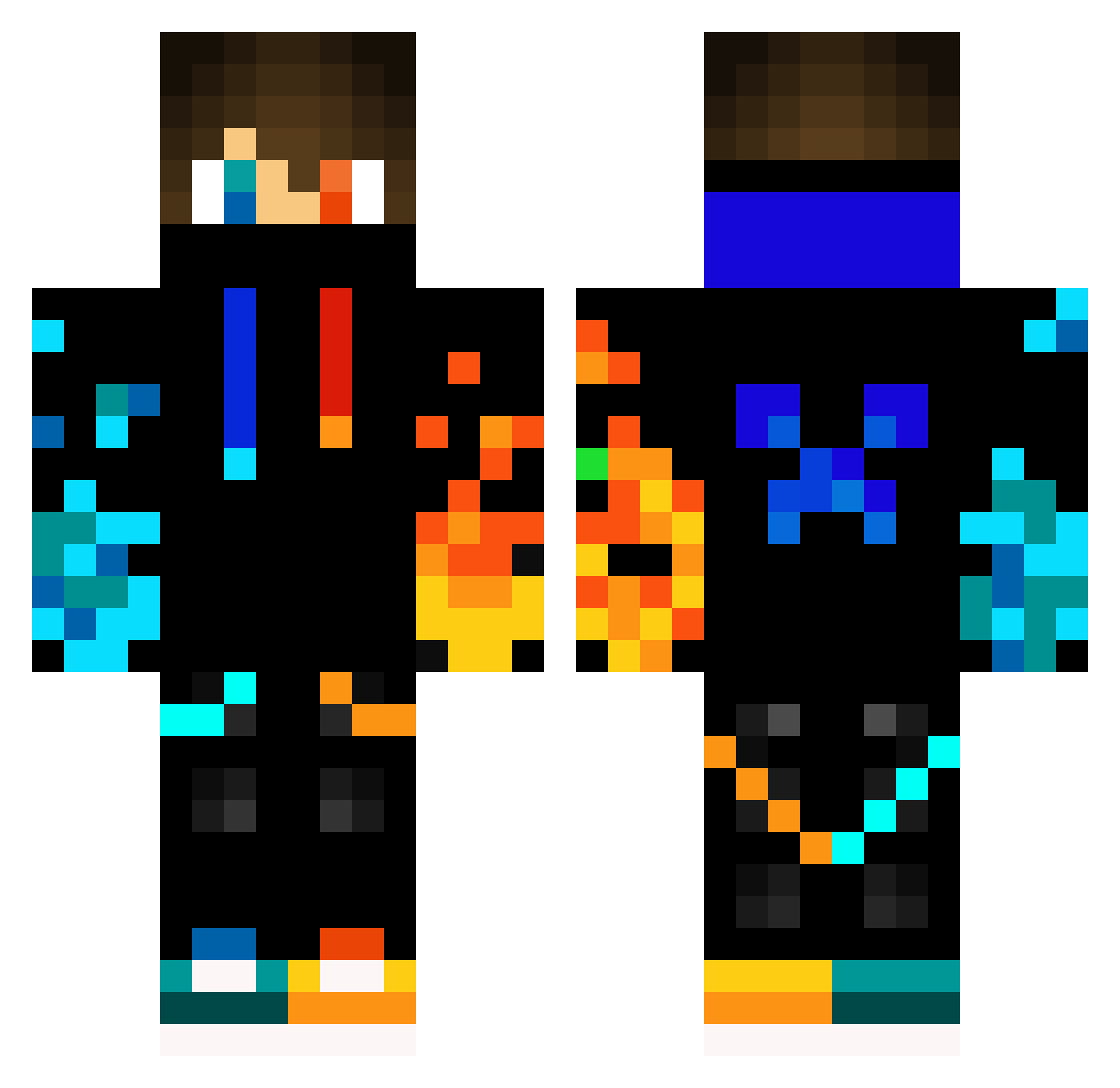tbory64 Minecraft skin, front and back view