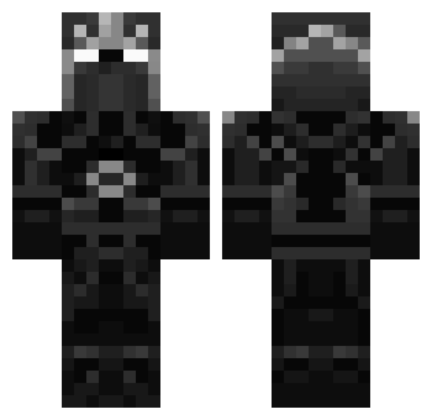 Faved Minecraft skin, front and back view