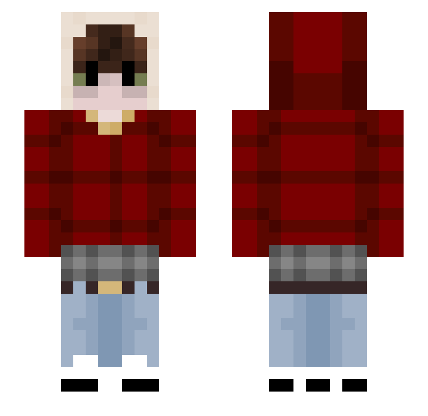 xNox_exe Minecraft skin, front and back view