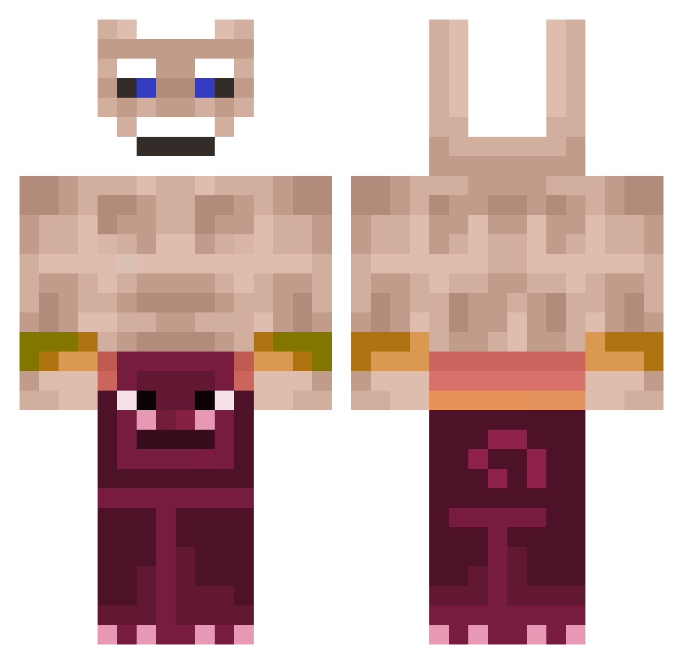 Koszykarz2K Minecraft skin, front and back view