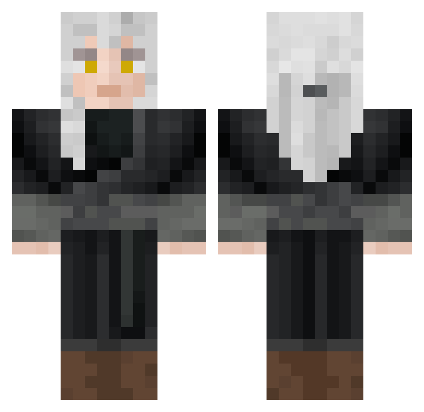 FreshSunshine Minecraft skin, front and back view